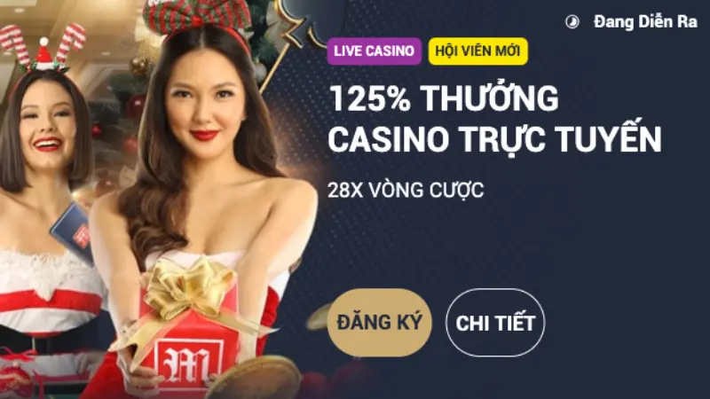 125% thưởng Casino trực tuyến tối đa 2.388.000đ