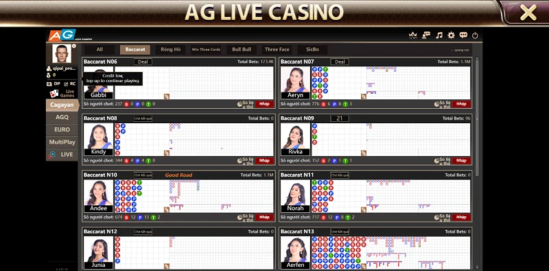 AG Casino Live liên tục cập nhật và đổi mới